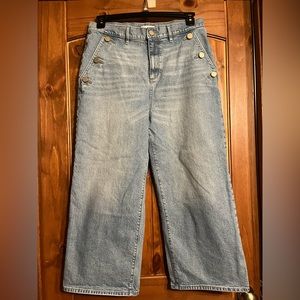 LOFT Jeans Wide lag. Fake front pockets. Size 30/10